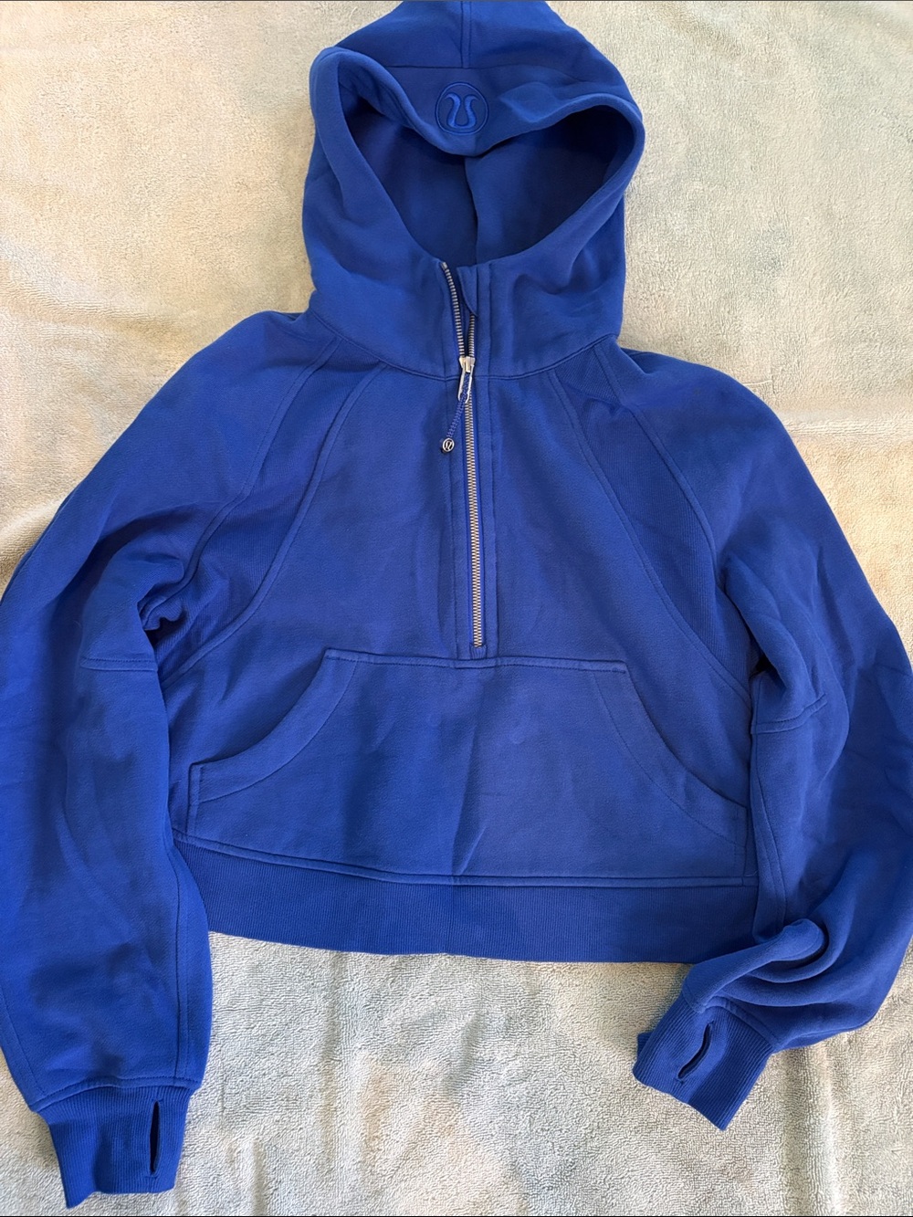 lululemon athletica Scuba Royal Blue Hooded Half-Zip Sweatshirt